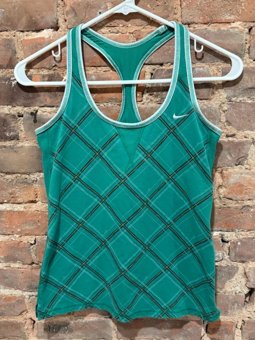 Vintage Green Patterned Nike Tank Top